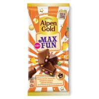 Шоколад Alpen Gold MIX FUN c фруктами,рисовыми шариками и карамелью,150 г