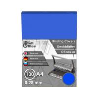 Обложки для переплета пластиковые ProfiOffice,A4, 280мкм, 100 шт/уп, синие