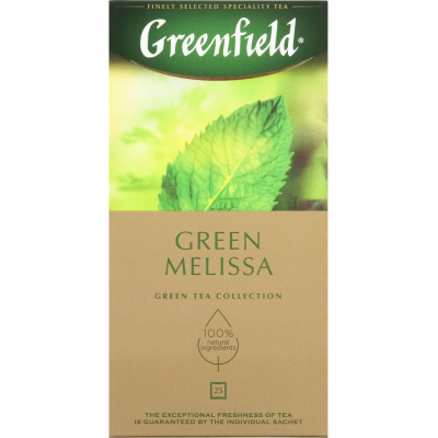 Чай Greenfield Green Melissa зеленый фольгир.25пак/уп 0435-10