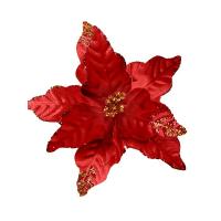 Новогоднее украшение елочное Гранатовый цветок на клипсе 20x26x26см 88841