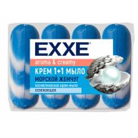 Мыло туалетное крем EXXE 1+1 Морской жемчуг 90гр синее полосатое экопак4ш/у