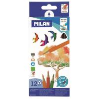 Карандаши акварельные цветные 12цв 3-гран Milan