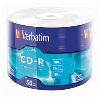 Диски CD-R VERBATIM DataLife, 700 Мб 52x Bulk (термоусадка без шпиля), КОМПЛЕКТ 50 шт, 43787