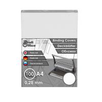 Обложки для переплета пластиковые ProfiOffice, A4, 280мкм, 100шт/уп,матовые