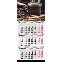 Календарь настенный 3-х блочный Трио Стандарт, 2024, 295х710, Кофе и корица