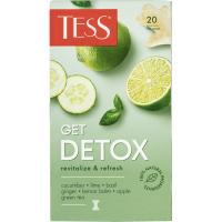 Чай Tess Get Detox зеленый с добавками, 1,5гх20шт/уп