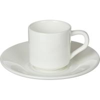 Кофейная пара Wilmax белая, фарфор, чашка 90 мл., блюдце WL-993007