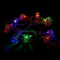 Электрогирлянда Нить Металлическ кубики 10разноцв LED ламп,2м+5м 220v,55172