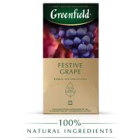 Чай GREENFIELD "Festive Grape" фруктовый 25 пакетиков в конвертах по 1,5 г, ш/к 05220, 0522-10