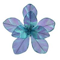 Новогоднее украшение елочное цветок голубой, на клипсе 14,5x22x22см 91285