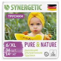 Подгузники -трусики для детей SYNERGETIC Pure&amp;Nature 6/ XL/14+ кг 36шт/уп