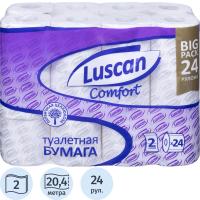 Бумага туалетная Luscan Comfort 2сл бел 100%цел втул 20,04м 167л 24шт/уп