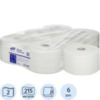 Бумага туалетная д/дисп Luscan Professional с ЦВ 2сл бел цел 215м 6 рул/уп