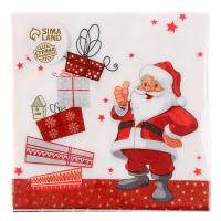 Салфетки бумажные Дед Мороз и подарки 33х33 см,  20 шт/уп НГ, 4309450