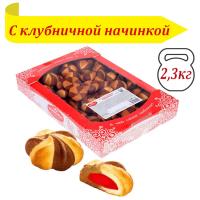 Печенье БЕЛОГОРЬЕ "Шапито", сдобное с клубничной начинкой, 2,3 кг, весовое, гофрокороб, 37-10