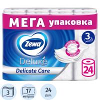 Бумага туалетная Zewa Deluxe Без аромата 3 слоя 24 рул/уп