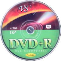 Носители информации DVD+R 4,7 GB 16x,  VS, 10шт/уп Ink Print