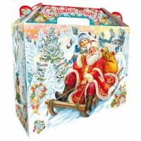 Подарок новогодний "С горки", НАБОР конфет 1200 г, картонная коробка, 323078/МГД-037