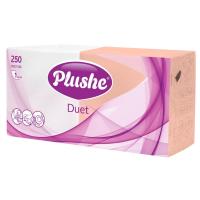 Салфетки бумажные Plushe Duet 24х24 пастель 1сл 250л/уп