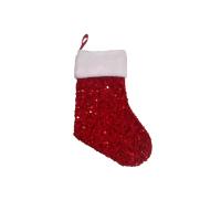 Украшение новогоднее носок Мерцание в красном  / 0,5x19x40см арт.90561