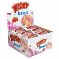 Кекс TODAY "Donut" со вкусом Клубники, ТУРЦИЯ, 24 шт по 40 г в шоубоксе, 1367