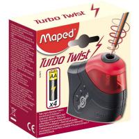 Точилка Maped TURBO TWIST электрич,с контейнером,1 отв,черно-красный,26031