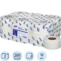 Бумага туалетная д/дисп Luscan Professional 2сл бел цел 200м 12рул/уп