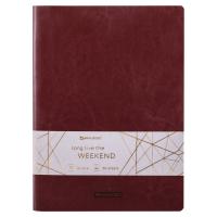 Тетрадь 60 л. в клетку обложка гладкий кожзам, сшивка, А4 (210х297мм), БОРДОВЫЙ, BRAUBERG VIVA, 403908