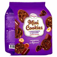 Печенье БРЯНКОНФИ "Mini cookies" шоколадное с орехами 200 г, 3045078