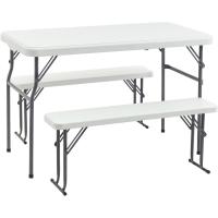 Комплект SG_Кейт стол, 2 скамейки складной белый