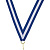 Лента для медалей 24 мм цвет Синий + Белый LN11