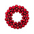 Украшение Новогодний венок Красные шарики 33 см , НУ-5529