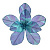 Новогоднее украшение елочное цветок голубой, на клипсе 14,5x22x22см 91285