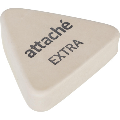 Ластик треугольный Attache Extra, натуральный каучук, 40x38x10мм, белый