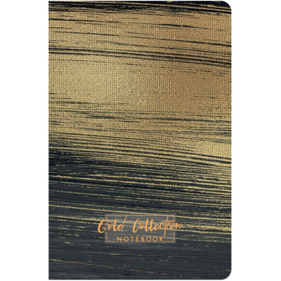 Блокнот Gold Collection А6 96л,клетка,обл.тв.лам.картон,сшивка ,черный