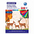 Цветная бумага А4 2-сторонняя мелованная, 64 листа 16 цветов, склейка, BRAUBERG, 200х280 мм, "Олени", 115172