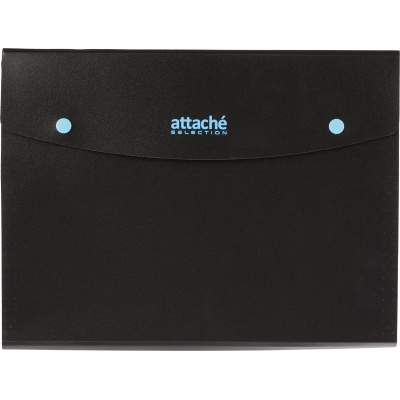 Папка органайзер на кнопке Attache Selection Black&amp;Bluе, А4,500мкм , 6отд
