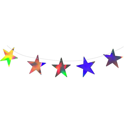 Гирлянда праздничная Звезды голография 200см 6064907